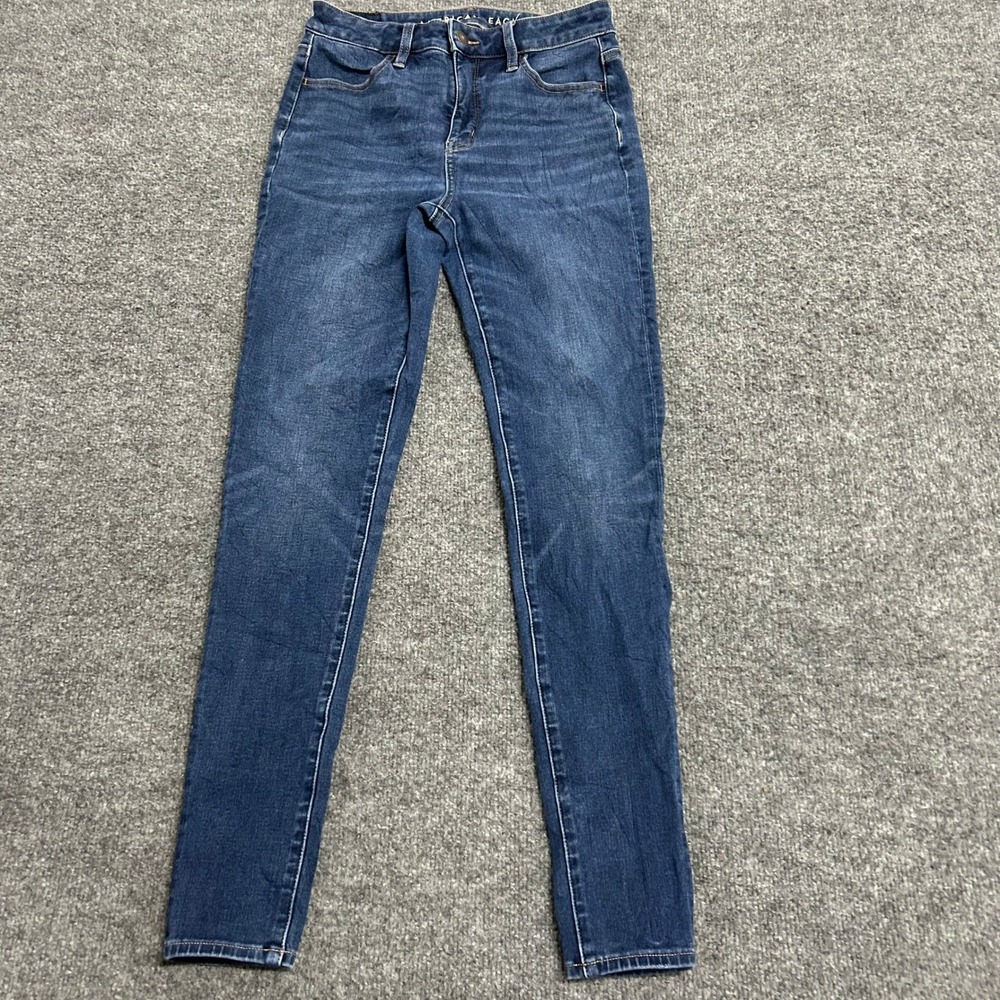 American Eagle Jeans Womens Size 4 Long Blue The Dream Jean Skinny High Waisted
